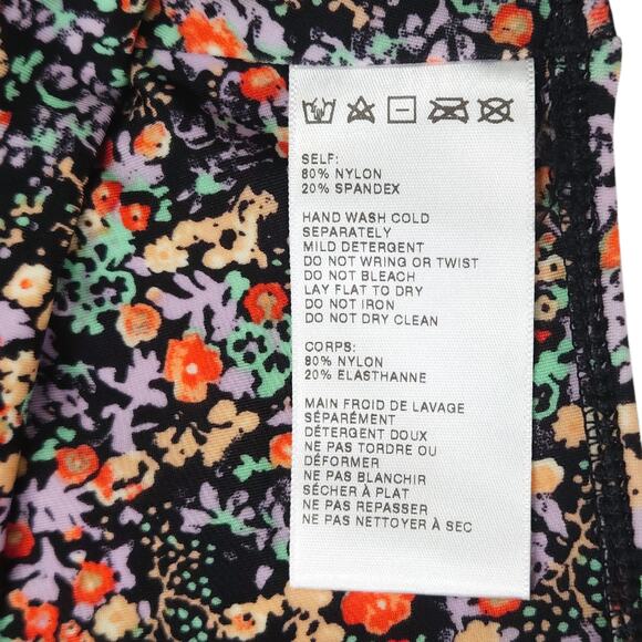 EUC Out From Under Ditsy Floral Micro Crop Top M Black Yellow Boho Festival Chic - Picture 4 of 6